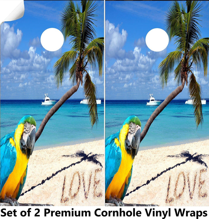 Parrot Love Cornhole Boards Wraps (Set of 2)