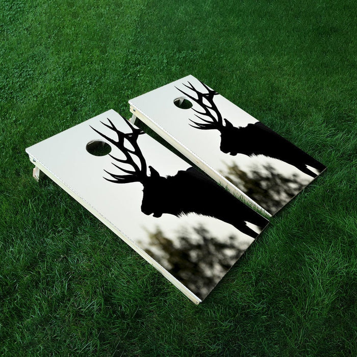 Big White Deer Cornhole Boards Wraps (Set of 2)