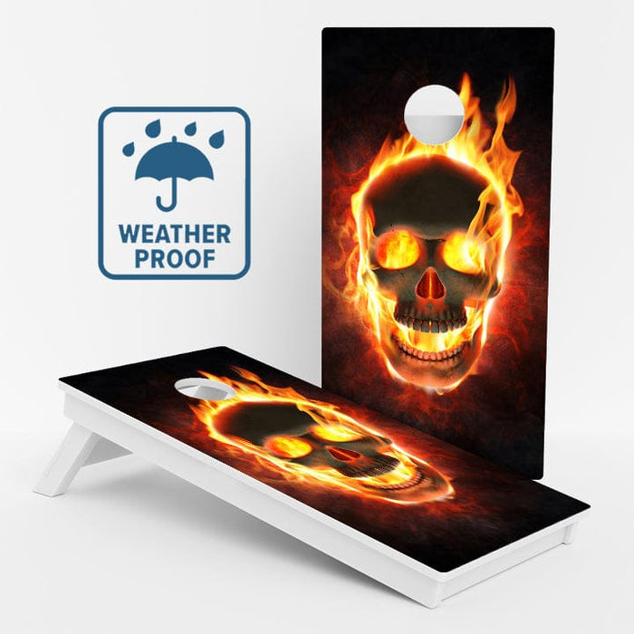 Boards Fire Skull Weather Proof Cornhole Boards
