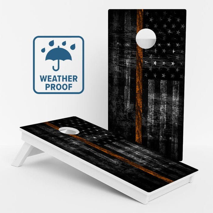 Boards Thin Orange Line Flag Weather Proof Cornhole Boards