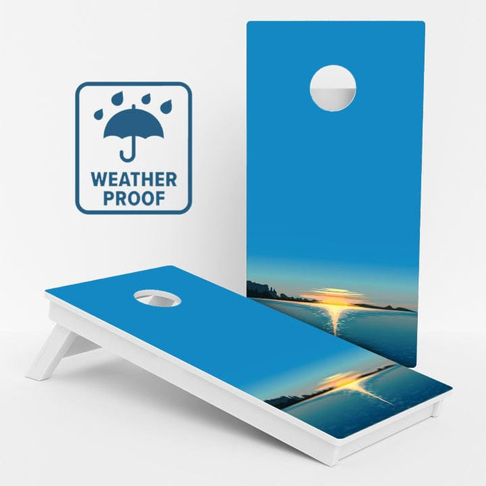 Boards Lake Sunset Weather Proof Cornhole Boards