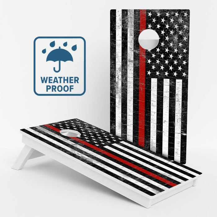 Boards Rustic Red Line Weather Proof Cornhole Boards