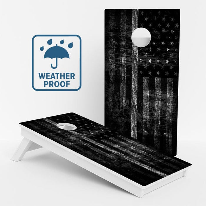 Boards Thin White Line Flag Weather Proof Cornhole Boards