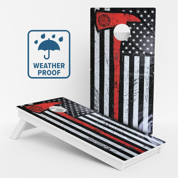 Boards Thin Red Line Axe Weather Proof Cornhole Boards
