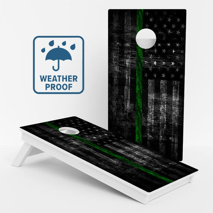 Boards Thin Green Line Flag Weather Proof Cornhole Boards