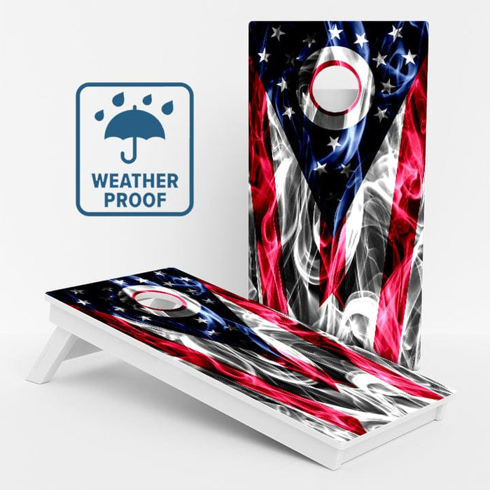 Boards Ohio Flag Weather Proof Cornhole Boards