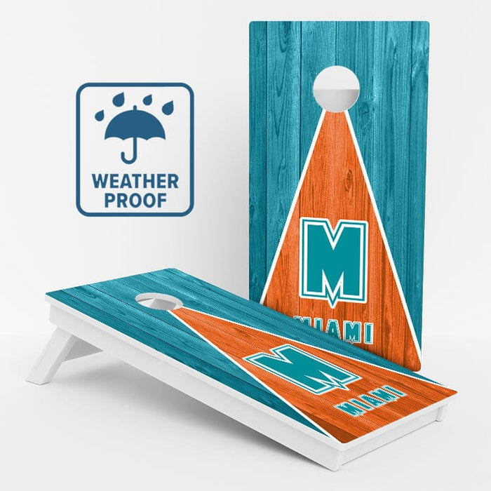 Boards Miami Football Weather Proof Cornhole Boards