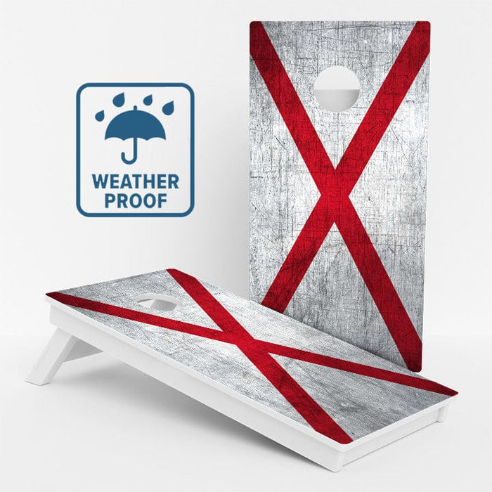 Boards Alabama Flag Weather Proof Cornhole Boards