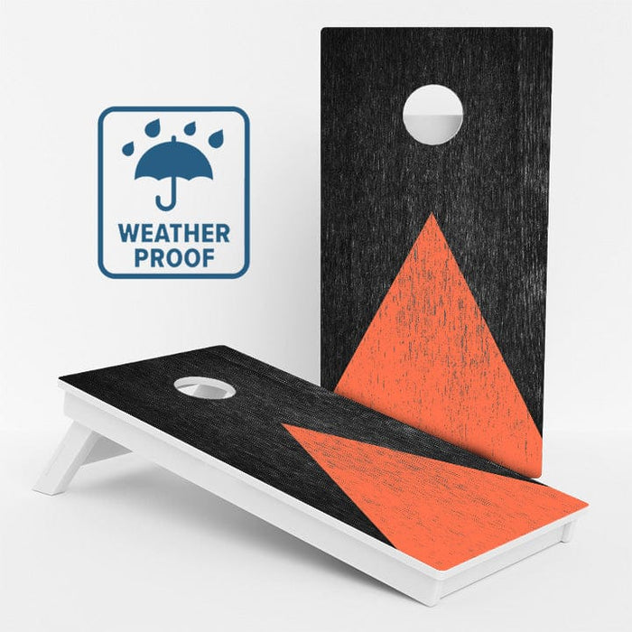 Boards Wood Grain With Orange Weather Proof Cornhole Boards