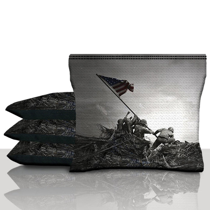 Soldiers Planting American Flag Cornhole Bags