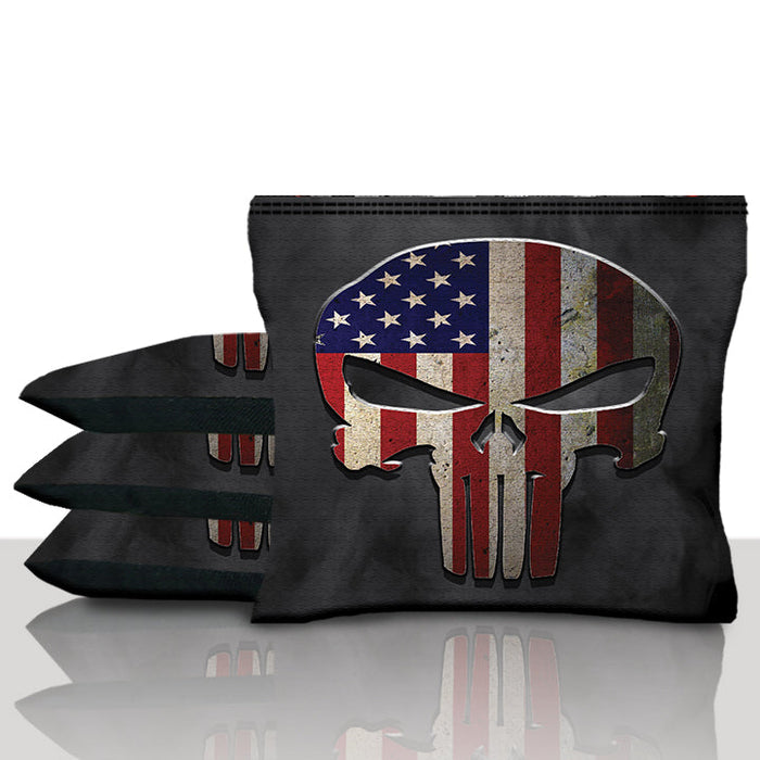 American Flag Punisher Skull Cornhole Bags