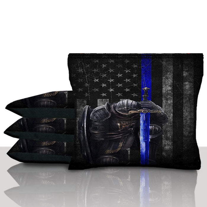 Thin Blue Line Knight Cornhole Bags