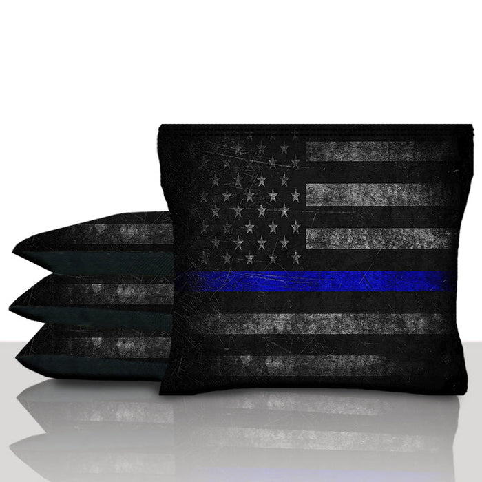 Thin Blue Line American Flag Cornhole Bags