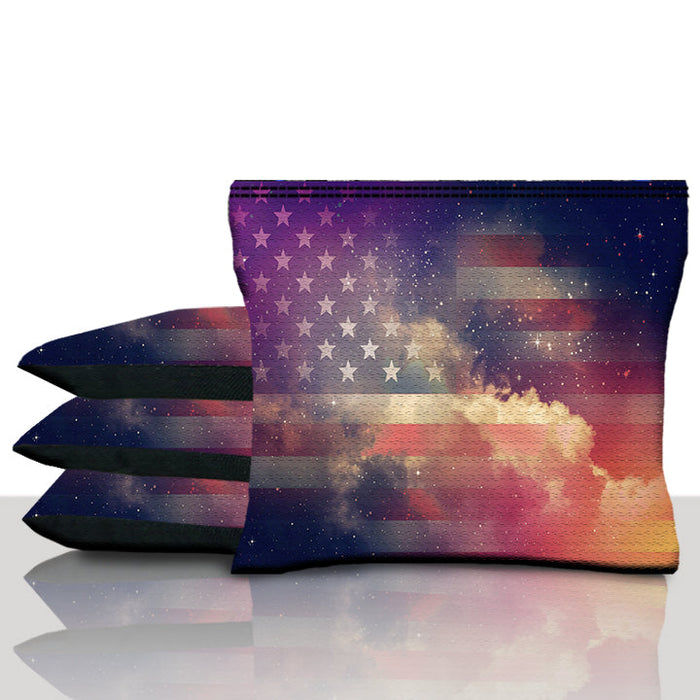 American Flag Smoke Cornhole Bags