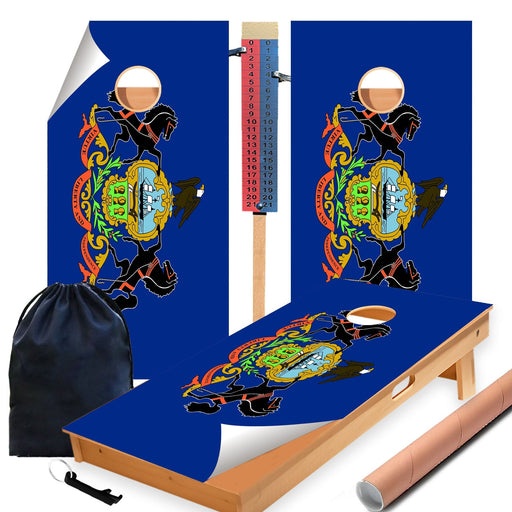 Pennsylvania Classic State Flag Cornhole Boards Wraps (Set of 2)