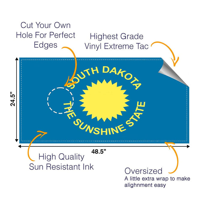 South Dakota Classic State Flag Cornhole Boards Wraps (Set of 2)
