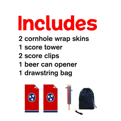 Tennessee Classic State Flag Cornhole Boards Wraps (Set of 2)