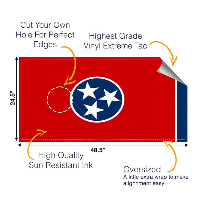 Tennessee Classic State Flag Cornhole Boards Wraps (Set of 2)