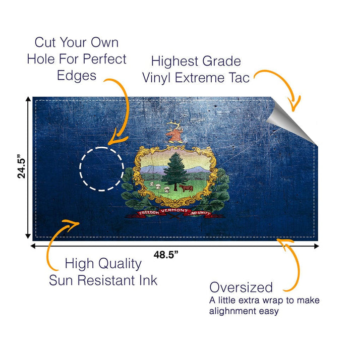 Vermont Classic State Flag Cornhole Boards Wraps (Set of 2)