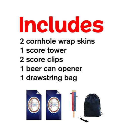 Virginia Classic State Flag Cornhole Boards Wraps (Set of 2)