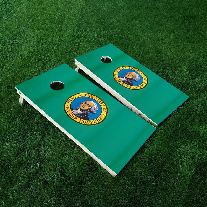 Washington Classic State Flag Cornhole Boards Wraps (Set of 2)