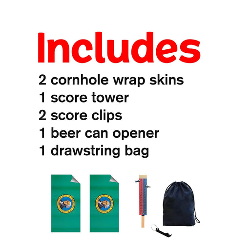 Washington Classic State Flag Cornhole Boards Wraps (Set of 2)