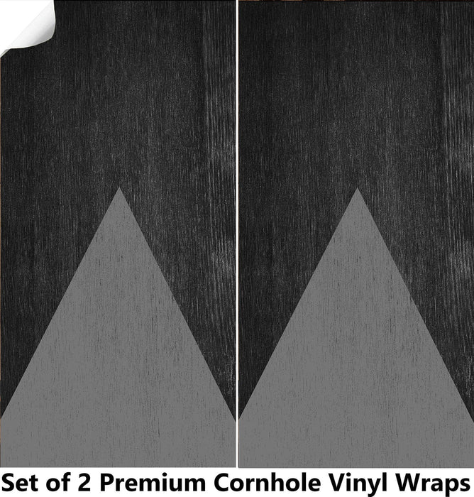 Gray Black Arrow Cornhole Boards Wraps (Set of 2)