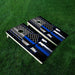 Blue Lines Skull Cornhole Boards Wraps (Set of 2)