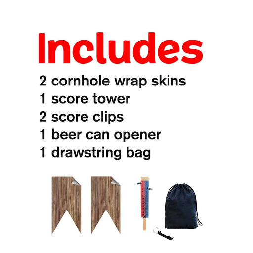 White Wood Arrow Cornhole Boards Wraps (Set of 2)