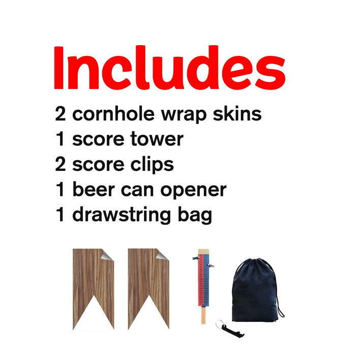 White Wood Arrow Cornhole Boards Wraps (Set of 2)