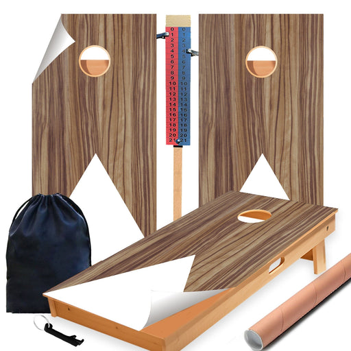 White Wood Arrow Cornhole Boards Wraps (Set of 2)