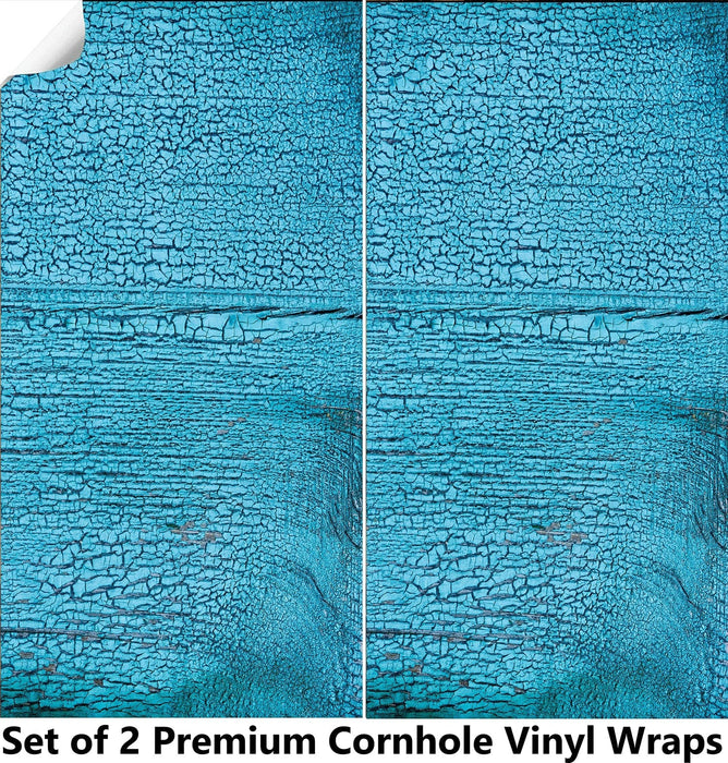Blue Wood Cornhole Boards Wraps (Set of 2)