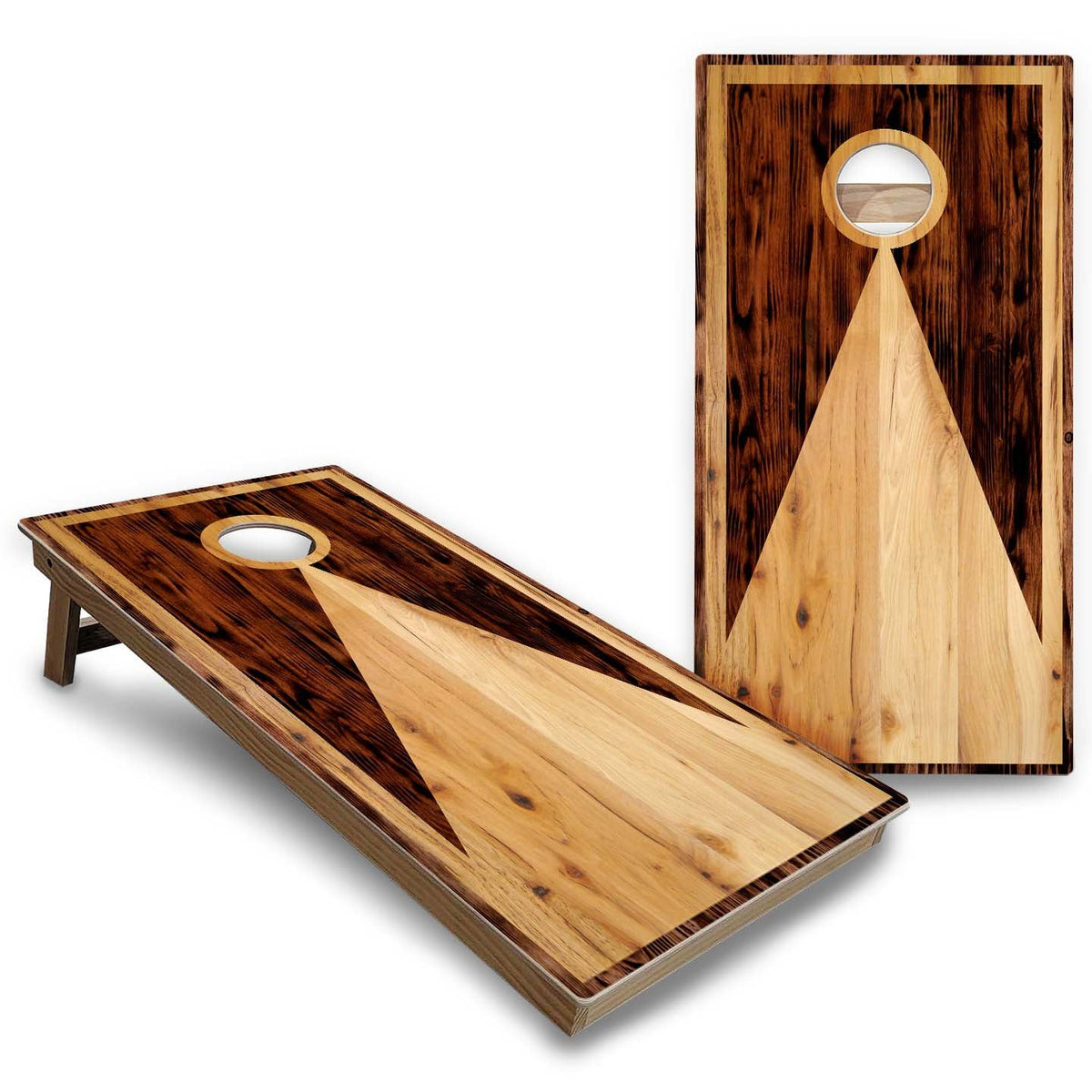 Wooden Triangle Cornhole Boards - Backyard Series