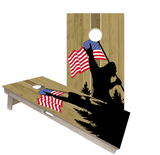 Cornhole Boards World Series of Cornhole Official 2' x 4' Professional Cornhole Board Runway 2402P - Sasquatch Holding an American Flag