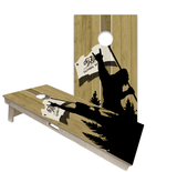 Cornhole Boards World Series of Cornhole Official 2' x 4' Professional Cornhole Board Runway 2402P - Sasquatch Holding a California Flag