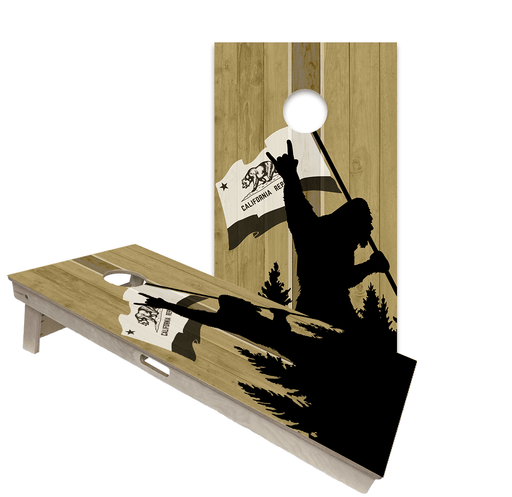 Cornhole Boards World Series of Cornhole Official 2' x 4' Professional Cornhole Board Runway 2402P - Sasquatch Holding a California Flag