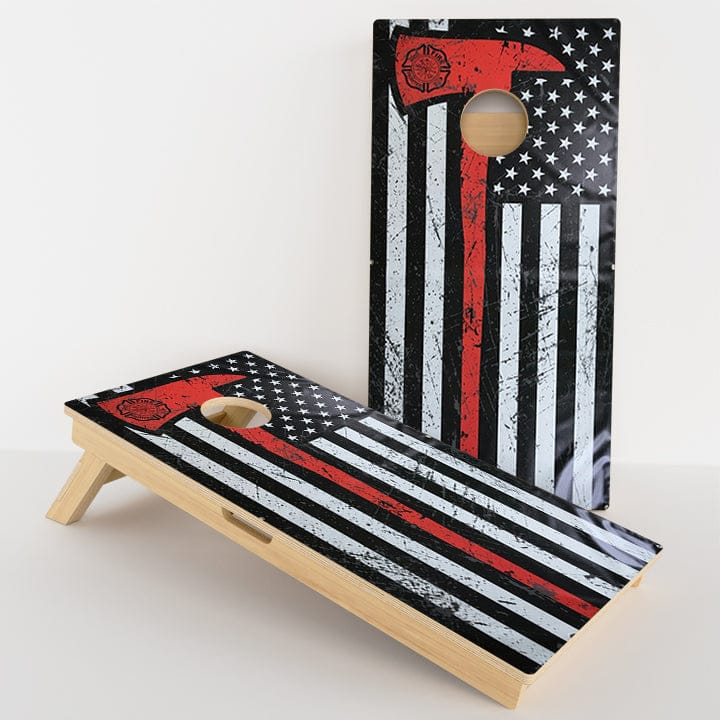 Boards Thin Red Line Axe Professional Cornhole Boards