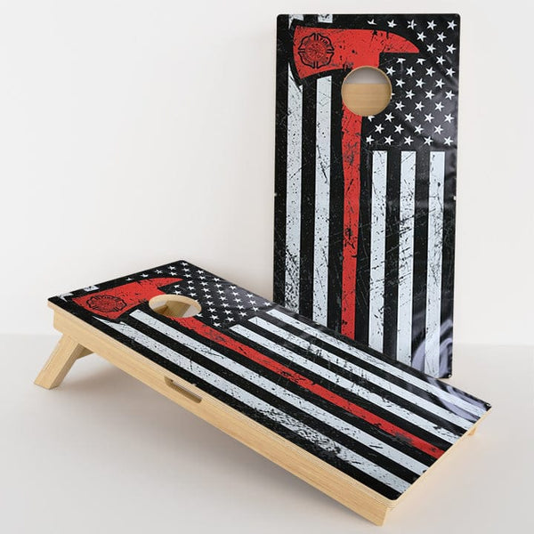Boards Thin Red Line Axe Professional Cornhole Boards