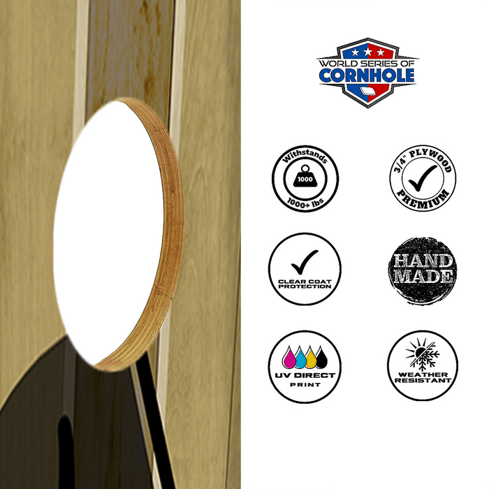 Cornhole Boards World Series of Cornhole Official 2' x 4' Professional Cornhole Board Runway 2402P - Sasquatch Holding a Michigan Flag