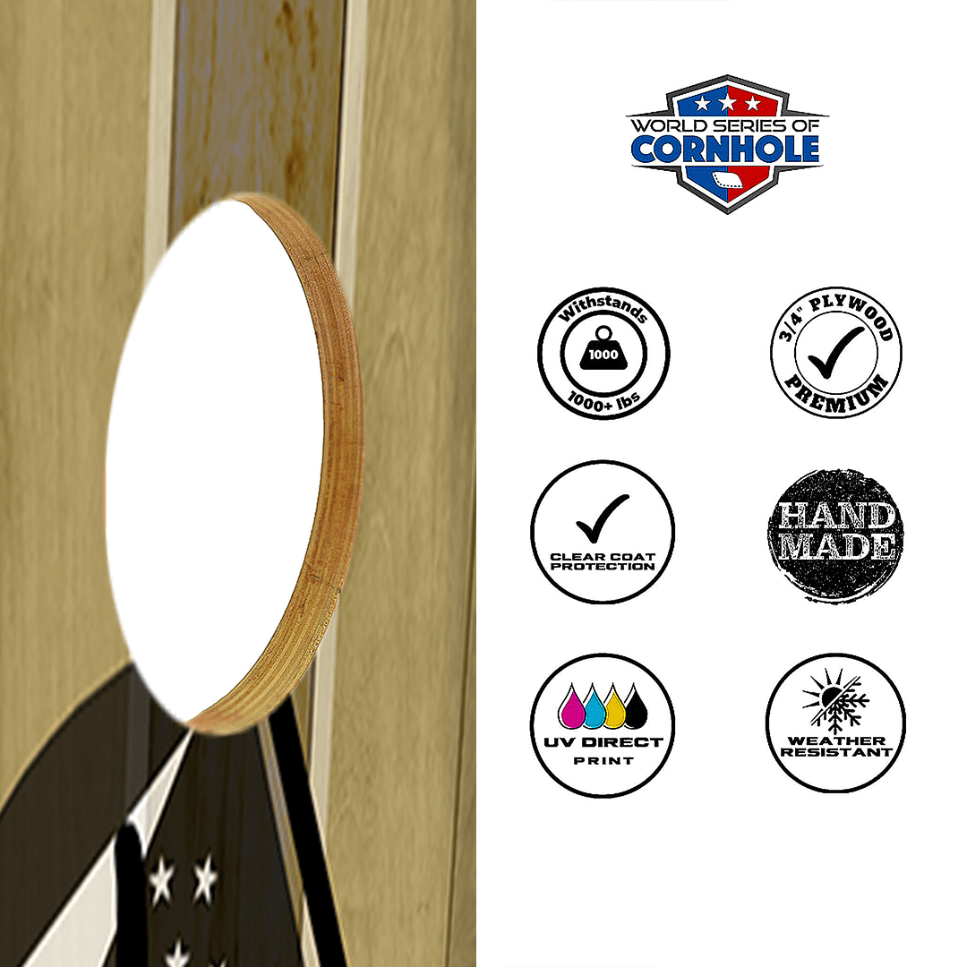 Cornhole Boards World Series of Cornhole Official 2' x 4' Professional Cornhole Board Runway 2402P - Sasquatch Holding an Ohio Flag