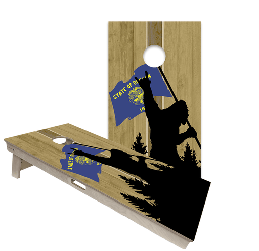 Cornhole Boards World Series of Cornhole Official 2' x 4' Professional Cornhole Board Runway 2402P - Sasquatch Holding an Oregon Flag