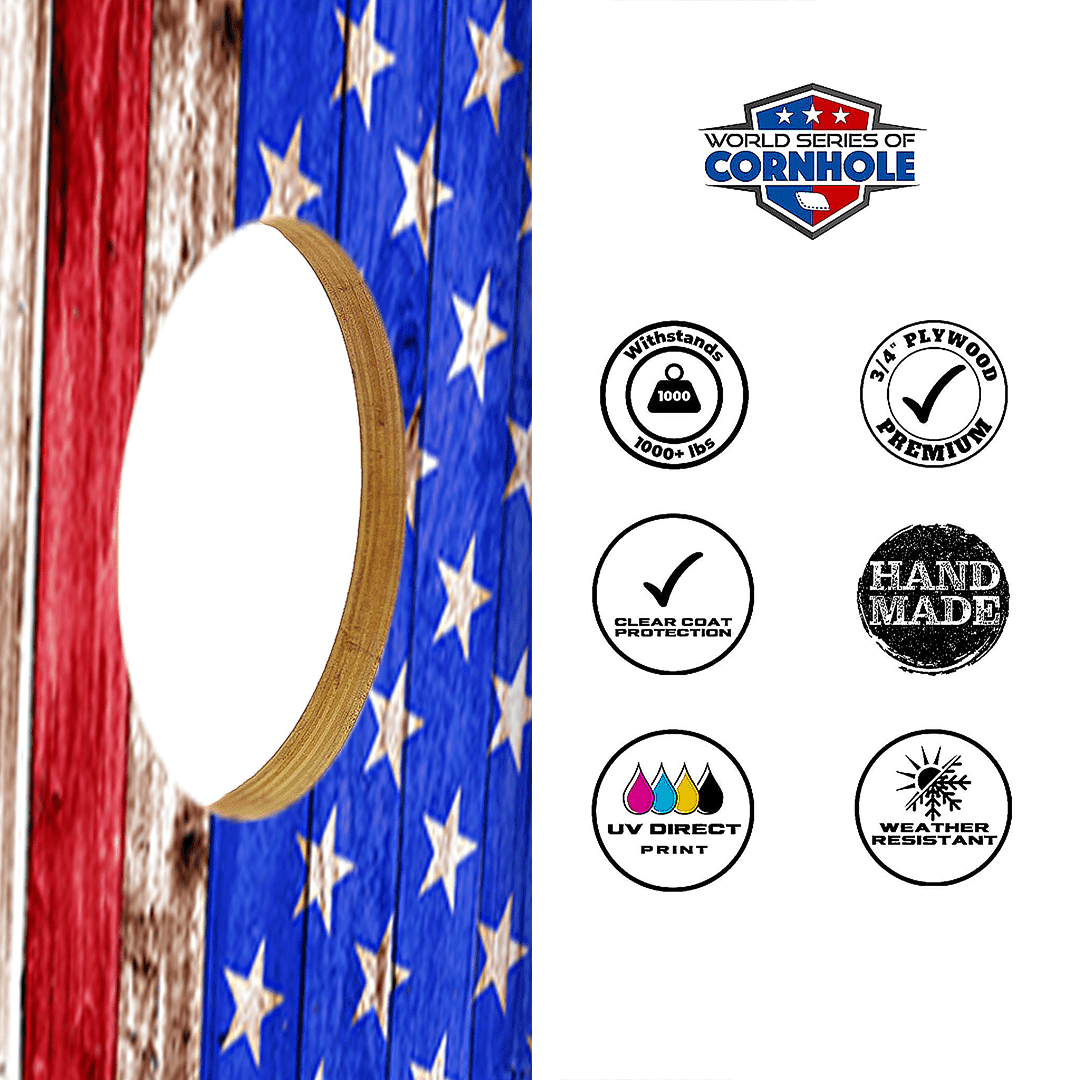 Cornhole Boards World Series of Cornhole Official 2' x 4' Professional Cornhole Board Runway 2402P - Deer with American Flag