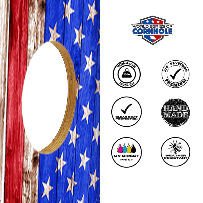 Cornhole Boards World Series of Cornhole Official 2' x 4' Professional Cornhole Board Runway 2402P - Deer with American Flag