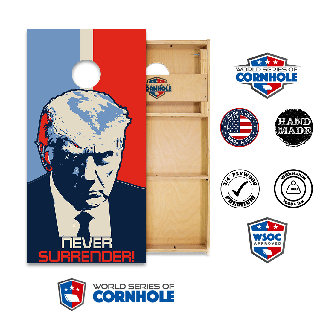 Cornhole Boards World Series of Cornhole Official 2' x 4' Professional Cornhole Board Runway 2402P - Never Surrender