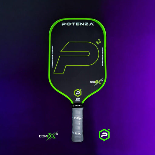 PRO Paddles P+ PowerSpin Carbon COREx3 (Neon Green, Elongated Face)