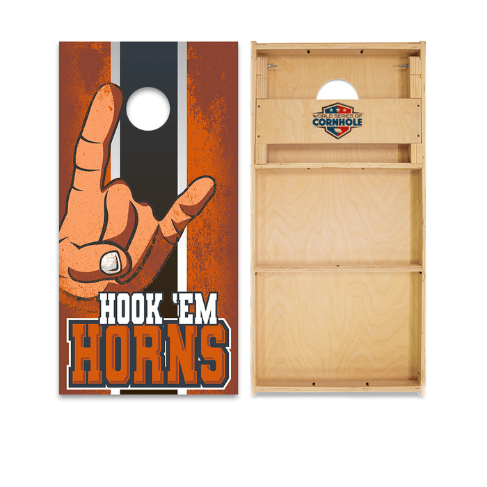 Cornhole Boards World Series of Cornhole Official 2' x 4' Professional Cornhole Board Runway 2402P - Hook Em Horns