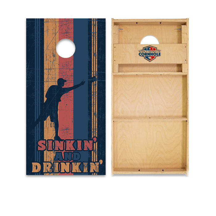 Cornhole Boards World Series of Cornhole Official 2' x 4' Professional Cornhole Board Runway 2402P - Sinkin and Drinkin