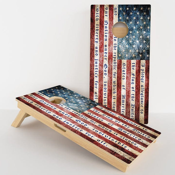 Boards Pledge Of Allegiance American Flag Professional Cornhole Boards