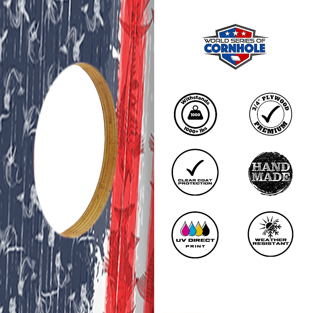 Cornhole Boards World Series of Cornhole Official 2' x 4' Professional Cornhole Board Runway 2402P - Withering Wilds American Flag