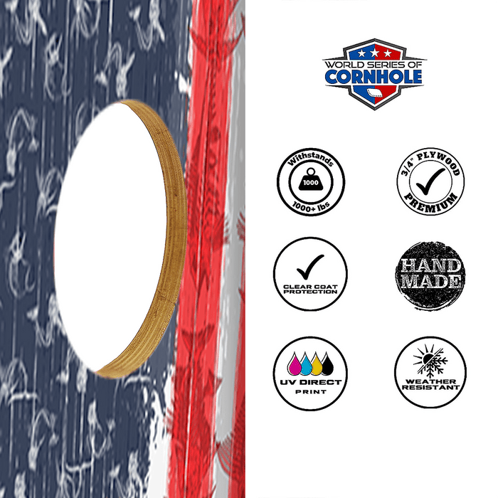Cornhole Boards World Series of Cornhole Official 2' x 4' Professional Cornhole Board Runway 2402P - Withering Wilds American Flag
